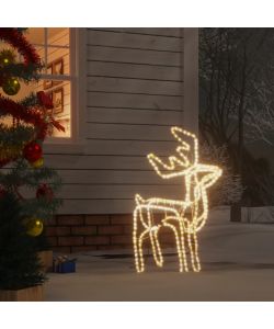 Figura Renna Natalizia Pieghevole con 192 LED Bianco Caldo