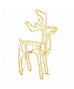 Figura Renna Natalizia Pieghevole con 192 LED Bianco Caldo