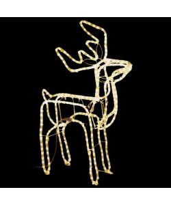 Figura Renna Natalizia Pieghevole con 192 LED Bianco Caldo