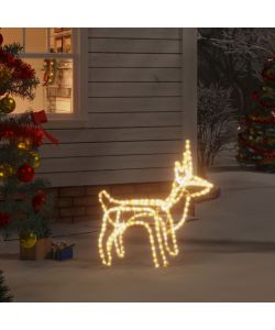 Figura Renna Natalizia Pieghevole con 120 LED Bianco Caldo
