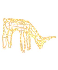 Figura Renna Natalizia Pieghevole con 144 LED Bianco Caldo