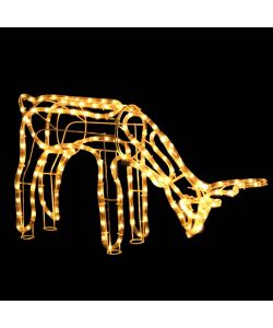 Figura Renna Natalizia Pieghevole con 144 LED Bianco Caldo