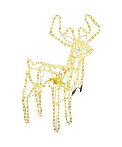Figura Renna Natalizia Pieghevole con 192 LED Bianco Caldo