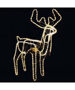 Figura Renna Natalizia Pieghevole con 192 LED Bianco Caldo