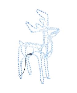 Figura Renna Natalizia Pieghevole con 192 LED Bianco Freddo