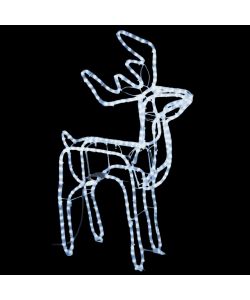 Figura Renna Natalizia Pieghevole con 192 LED Bianco Freddo