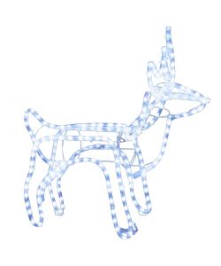 Figura Renna Natalizia Pieghevole con 120 LED Bianco Freddo