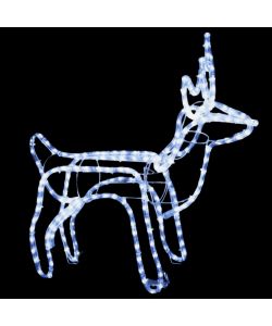 Figura Renna Natalizia Pieghevole con 120 LED Bianco Freddo