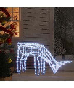 Figura Renna Natalizia Pieghevole con 144 LED Bianco Freddo