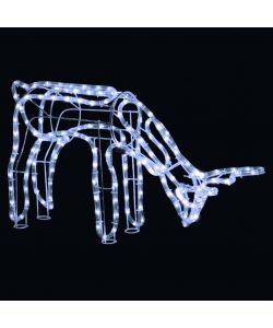 Figura Renna Natalizia Pieghevole con 144 LED Bianco Freddo