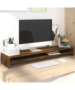 Supporto per Monitor Rovere Fumo 100x24x13 cm Legno Multistrato