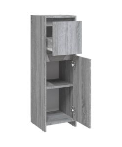 Armadietto Bagno Grigio Sonoma 30x30x95 cm in Legno Multistrato