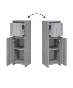 Armadietto Bagno Grigio Sonoma 30x30x95 cm in Legno Multistrato