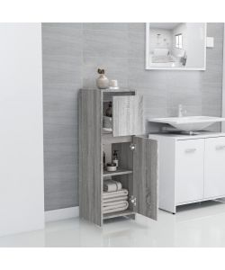 Armadietto Bagno Grigio Sonoma 30x30x95 cm in Legno Multistrato