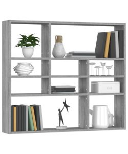 Mensola a Muro Grigio Sonoma 90x16x78 cm in Legno Multistrato