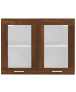 vidaXL Armadietto Pensile Vetro Rovere Marrone 80x31x60 cm - Pensili da Cucina