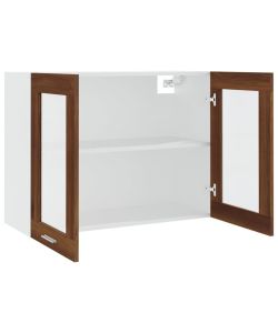 vidaXL Armadietto Pensile Vetro Rovere Marrone 80x31x60 cm - Pensili da Cucina