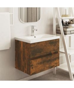 Mobile Lavabo Rovere Fumo 60x38,5x45 cm in Legno Multistrato