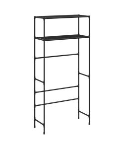 Rastrelliera per Lavatrice a 2 Livelli Nera 69x28x143 cm Ferro