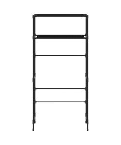Rastrelliera per Lavatrice a 2 Livelli Nera 69x28x143 cm Ferro