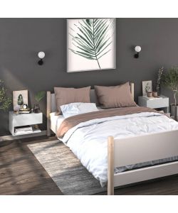 vidaXL Comodino a Parete Bianco - Ottimizza Spazio - 46x29,5x30 cm