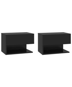 vidaXL Comodini a Parete 2 pz Neri - Ottimizza Spazio - 46x29,5x30 cm