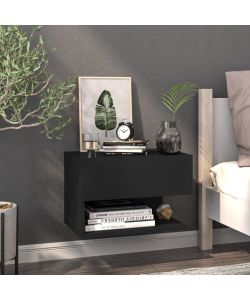 vidaXL Comodini a Parete 2 pz Neri - Ottimizza Spazio - 46x29,5x30 cm