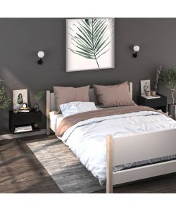 vidaXL Comodini a Parete 2 pz Neri - Ottimizza Spazio - 46x29,5x30 cm