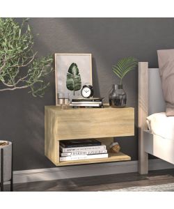 vidaXL Comodini a Muro 2 pz Rovere Sonoma in Legno Multistrato - 46x29,5x30 cm - Soluzione Salvaspazio