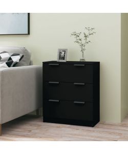 Credenza Nera 60x30x70 cm in Legno Multistrato