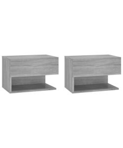 vidaXL Comodini a Muro 2 pz Grigio Sonoma - Ottimizza Spazio - 46x29,5x30 cm