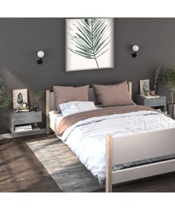 vidaXL Comodini a Muro 2 pz Grigio Sonoma - Ottimizza Spazio - 46x29,5x30 cm