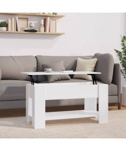 Tavolino da Salotto Bianco 101x49x52 cm in Legno Multistrato