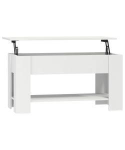 Tavolino da Salotto Bianco 101x49x52 cm in Legno Multistrato