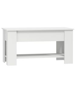 Tavolino da Salotto Bianco 101x49x52 cm in Legno Multistrato