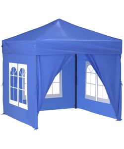Tenda per Feste Pieghevole con Pareti Laterali Blu 2x2 m