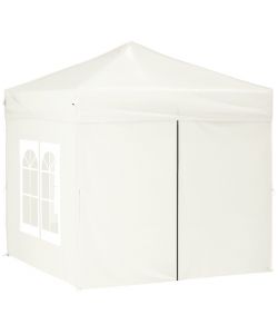 Tenda per Feste Pieghevole con Pareti Laterali Crema 2x2 m
