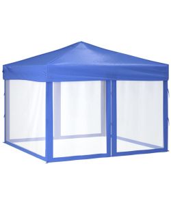 Tenda per Feste Pieghevole con Pareti Laterali Blu 3x3 m