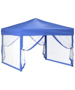Tenda per Feste Pieghevole con Pareti Laterali Blu 3x3 m
