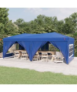 Tenda per Feste Pieghevole con Pareti Laterali Blu 3x6 m