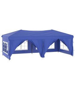 Tenda per Feste Pieghevole con Pareti Laterali Blu 3x6 m