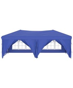 Tenda per Feste Pieghevole con Pareti Laterali Blu 3x6 m