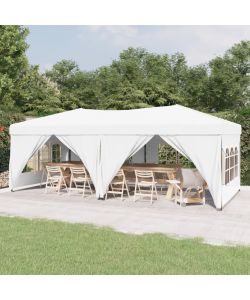 Tenda per Feste Pieghevole con Pareti Laterali Bianco 3x6 m