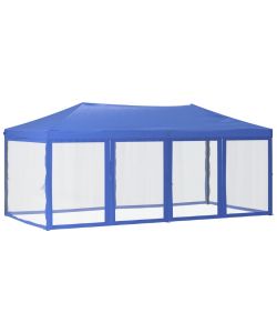 Tenda per Feste Pieghevole con Pareti Laterali Blu 3x6 m
