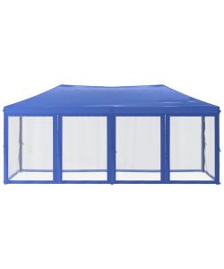 Tenda per Feste Pieghevole con Pareti Laterali Blu 3x6 m