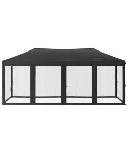 Tenda per Feste Pieghevole con Pareti Laterali Antracite 3x6 m