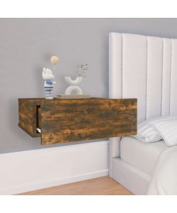 vidaXL Comodino Pensile Rovere Fumo 40x30x15 cm in Legno Multistrato