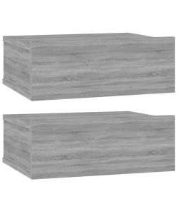 vidaXL Comodini Pensili Grigio Sonoma 2pz 40x30x15cm Legno Multistrato