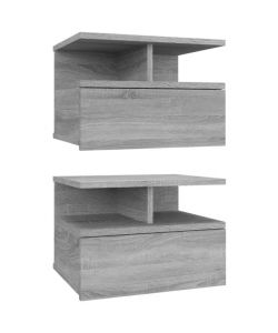 vidaXL Comodini Pensili Grigio Sonoma 2pz 40x31x27cm Legno Multistrato