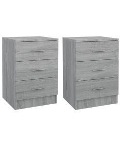vidaXL Comodini Grigio Sonoma 2 pz 38x35x56 cm in Legno Multistrato - Design Classico e Pratico - Soluzione di Stoccaggio Efficiente